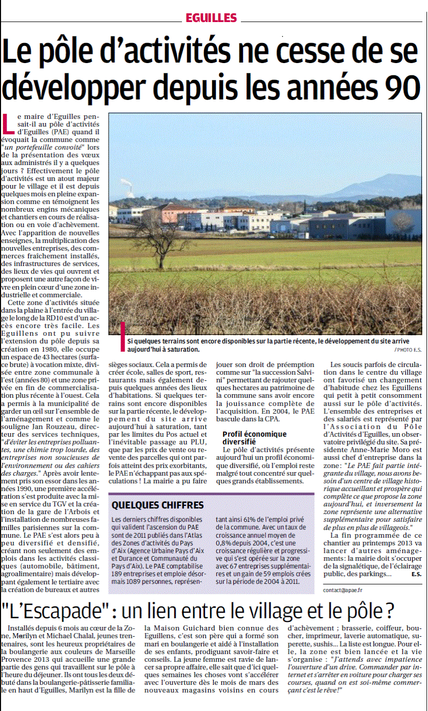 Le pole d'activités d'Eguiiles ne cesse de se développer